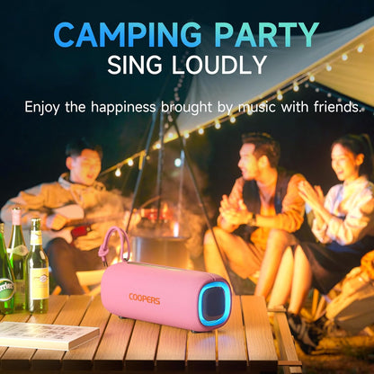 Portable Bluetooth Speaker, Wireless Bluetooth Speaker with Clear Loud Stereo Sound, IPX5 Waterproof Speakers with RGB Lights, BT5.3, Long Playtime, TWS Pairing for Home Outdoor Party Beach Travel