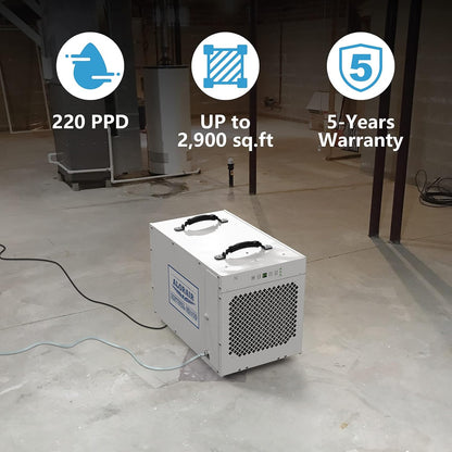 ALORAIR Sentinel HDi100 Commercial Dehumidifier with Pump, 220 Pints Whole Homes Dehumidifier for Crawl Spaces, Basements, up to 2,900 sq. ft. cETL