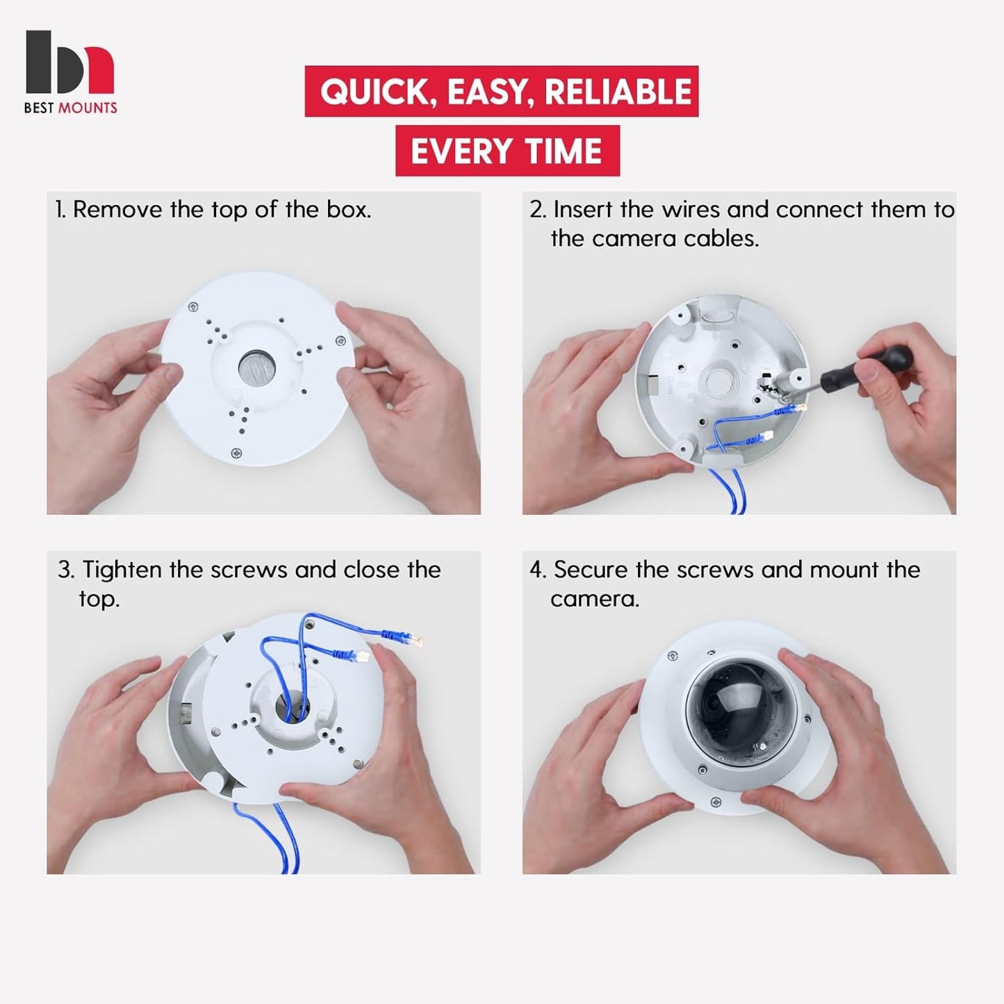 1 Pack PFA130-E Security Camera Junction Box-Premium ABS Security Camera Mount Bracket-Waterproof Universal Camera Junction Box for Mounting Surveillance Cameras-Outdoor Security Camera Box