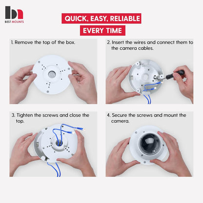 1 Pack PFA130-E Security Camera Junction Box-Premium ABS Security Camera Mount Bracket-Waterproof Universal Camera Junction Box for Mounting Surveillance Cameras-Outdoor Security Camera Box