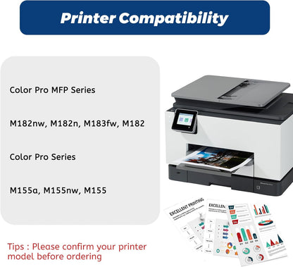 215A Black Toner Cartridge,Compatible Replacement for HP 215 A W2310A,for HP Color Laserjet Pro M182nw M183fw M155 Printer, with Upgraded Smart Chip,No Streak, No Damage to The Machine