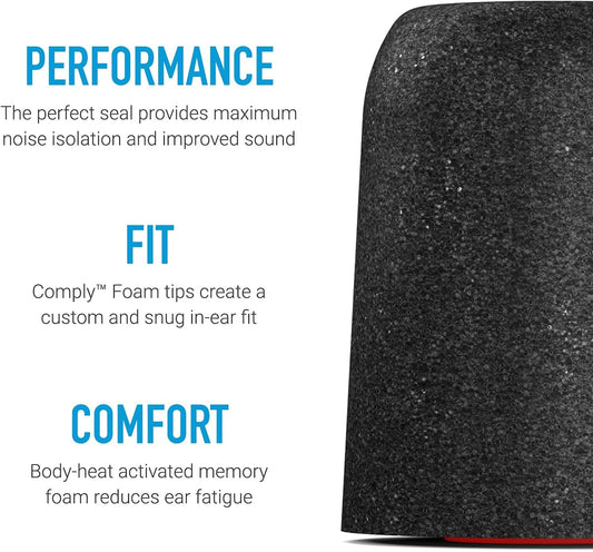 Comply P-Series | Memory Foam Replacement Ear Tips Designed for Etymotic, NuForce, ISOtunes PRO, Q-Jays, & More | Superior Noise Isolation, Ultimate Comfort, Secure Fit | Black, Medium (3 Pairs)