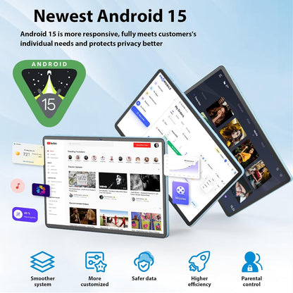 Android Tablet, 11 inch Android 15 Tablet with Keyboard, 24GB+128GB, 1TB Expand, 8000mAh, 5MP+13MP, 2.4G&5G WiFi, IPS Touch Screen, GMS Certified, 2 in 1 Tablets with Case, Mouse, Stylus(Black)