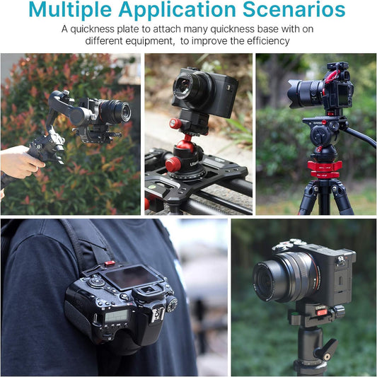Upgrade Claw Quick Release Plate Camera Mount w Arca Swiss Slot, 1/4" Screw DSLR Stabilizer Adapter Compatible with DJI OSMO 360/OSMO Pocket 3/Insta 360 x 5/Sony/Zhiyun/DJI Gimbal/Slider/Tripod Plate
