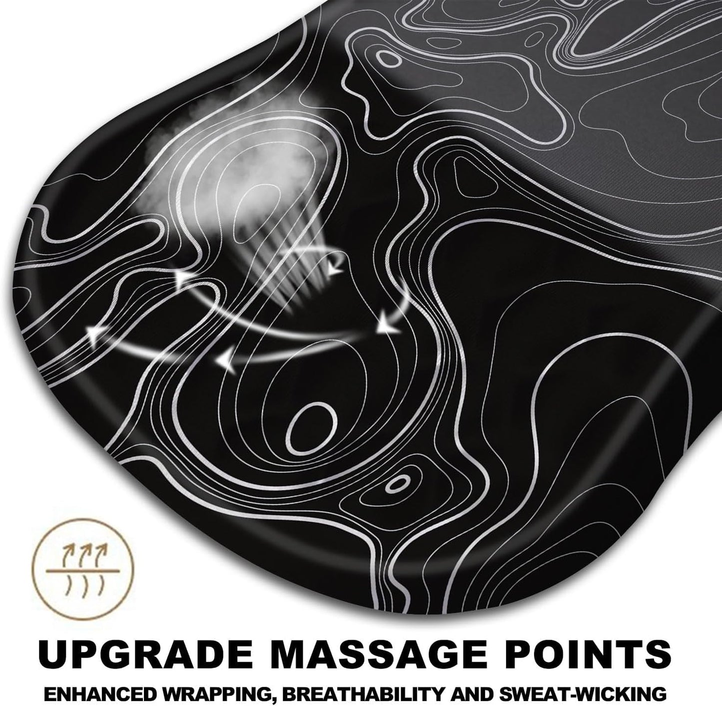 Ergonomic Mouse Pad with Massage Dot, Comfortable Computer Mouse Pad for Laptop, Wrist Rest Pain Relief, Non-Slip PU Base, Black, 12 x 8 in