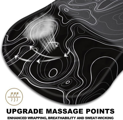 Ergonomic Mouse Pad with Massage Dot, Comfortable Computer Mouse Pad for Laptop, Wrist Rest Pain Relief, Non-Slip PU Base, Black, 12 x 8 in