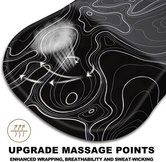 Ergonomic Mouse Pad with Massage Dot, Comfortable Computer Mouse Pad for Laptop, Wrist Rest Pain Relief, Non-Slip PU Base, Black, 12 x 8 in