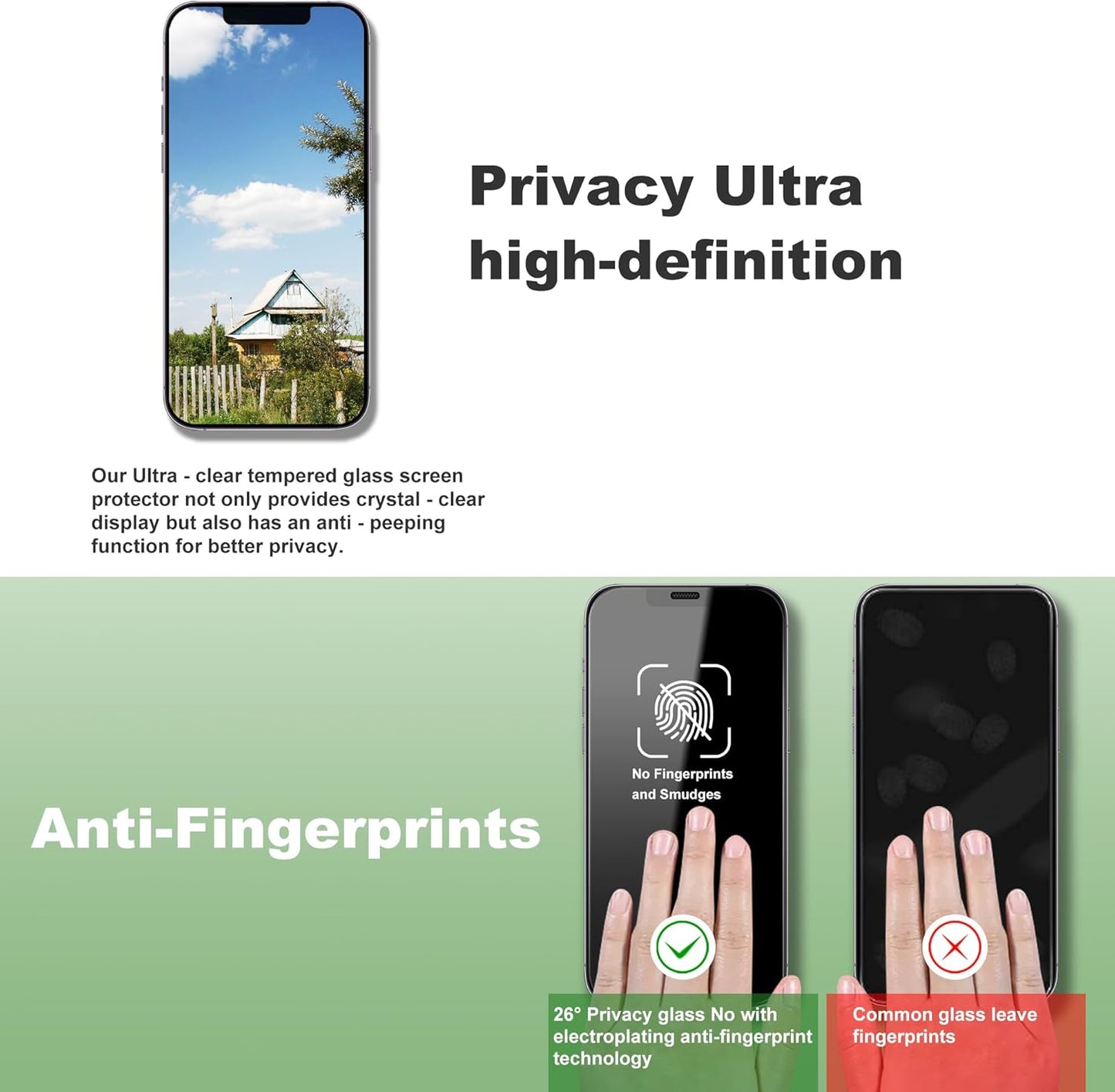 2 Pack Privacy Screen Protector for iPhone 11 Pro Max and iPhon Xs Max 6.5-Inch Auto Dust Removal, No Bubbles,Anti-Spy Tempered Glass Film, Easy Installation