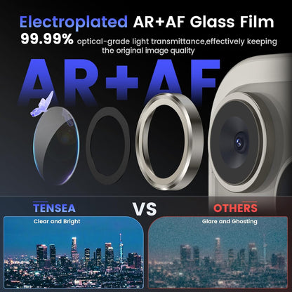 Tensea Camera Lens Protector Compatible for iPhone 16 Pro Max/16 Pro/14 Pro Max/14 Pro, Metal Aluminum Alloy Tempered Glass Cover Camera Screen Protector Accessories, Case Friendly