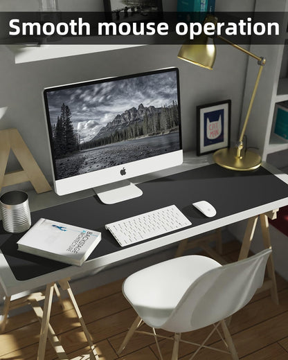 Desk mat Large, Leather Desk Pad Protector,Office Desk Mat,Mouse Pad, Non-Slip Desk Blotter, Laptop Desk Pad, Waterproof Desk Writing Pad for Office&Home (Black, 55" x 24")