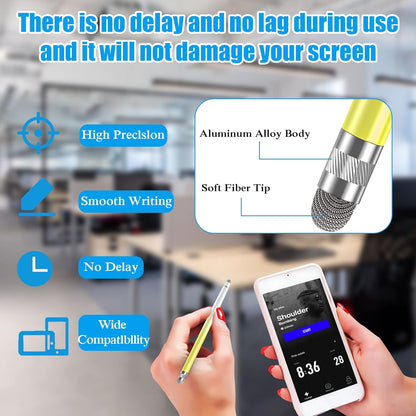 Bopomofo 10PCS Stylus Pen for Touchscreen,Stylus Pen for iPhone/iPad/Tablet Android/Microsoft/Surface, Compatible with All Touch Screens (Purple/Pink/Blue/Green/Yellow)