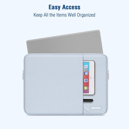 MOSISO Laptop Case 15 inch, 15 inch Laptop Sleeve Compatible with MacBook Air 15 M4 A3241 M3 A3114 M2 A2941 2025 2024 2023,Dell XPS 15,Polyester Vertical Computer Sleeve Bag with Pocket, Baby Blue