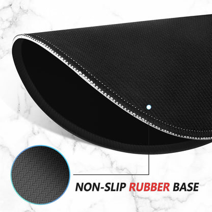 ITNRSIIET Mouse Pad Non-Slip Rubber Base Smooth Surface Stitched Edges Waterproof Durable Compatible with All Mice for Office & Gaming, Desk Accessory, Diameter 8.7 inch, JetBlack Solid