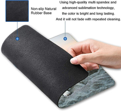 Corgi on The Beach Gaming Mouse Mat, Square Waterproof Non-Slip Rubber Base Mouse Pad for Office, Home, Laptop, Travel, 9.5"x7.9"x0.12" Inch