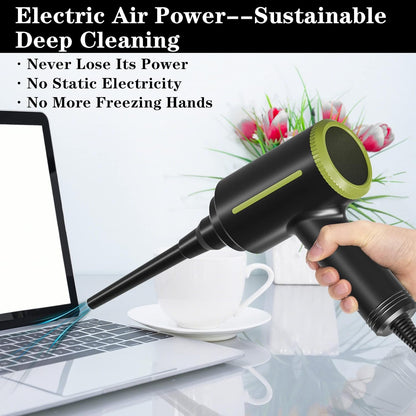ATEngeus Electric Air Duster - 2 Speed, 40000RPM Air Blower & Pump, Reusable for Computer Keyboard, Dust, Hairs