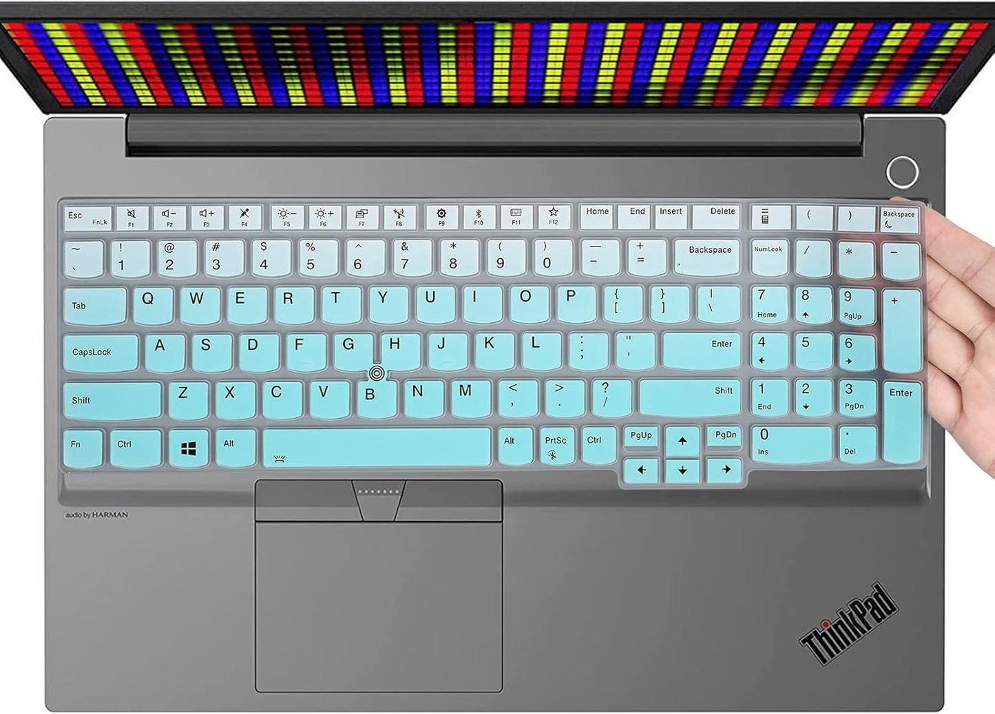 CaseBuy Keyboard Cover for 2022 15.6" Lenovo ThinkPad E15 Gen 4 3 2 T15 L15 T15p Gen 3 2 1 L15 P51s P52 P52s P53 P72 P73/ThinkPad E580 E590 E595 L580 L590/ThinkPad T570 T575 T580 T590, Gradual Mint