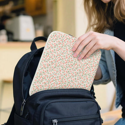 Puffy Laptop Sleeve 13-15.6 Inch Cute Quilted Laptop Protective Case Padded Floral Computer Sleeve for MacBook (B-Pink, 13 Inch)