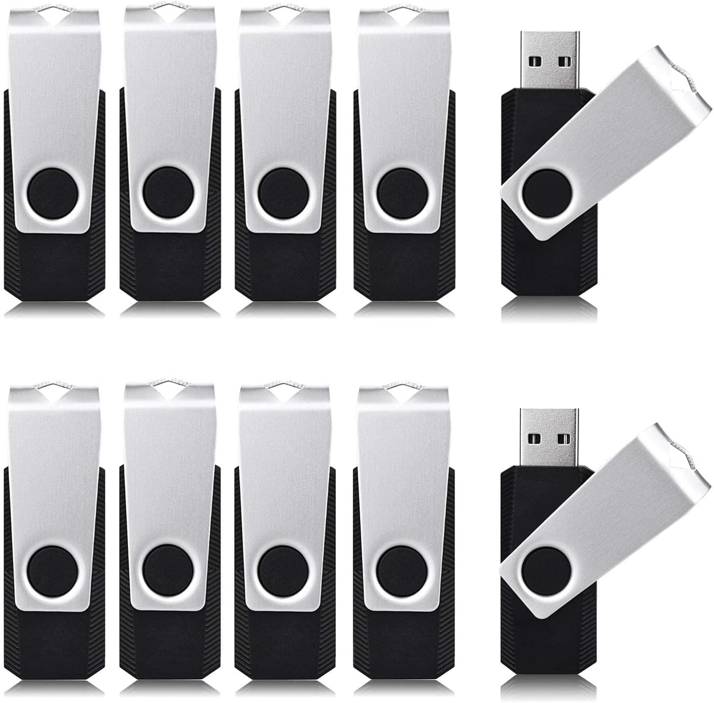 Aiibe 4GB Flash Drive 50 Pack - USB 2.0 Memory Stick Multipack Zip Drive, Black