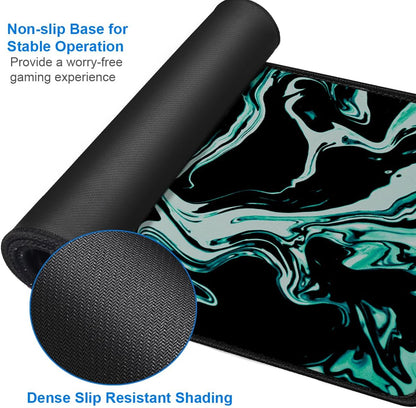 Large Mouse Pad, 31.5x15.7 inch Large Extended Computer Keyboard Mouse Mat, Water Resist Non-Slip Mousepad Rubber Base Long XXL Desk Mouse Pad for Gaming, Office & Home, Marble Cyan