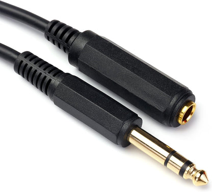 Disino 15FT 1/4 Inch Male to Female Stereo Extension Cable Gold Plated Quarter inch Headphone Extension Cable Cord