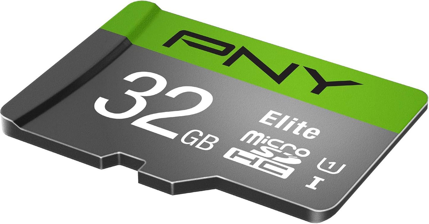 PNY 32GB Elite Class 10 U1 microSDHC Flash Memory Card - 100MB/s Read, Class 10, U1, Full HD, UHS-I, Micro SD (Pack of 1)