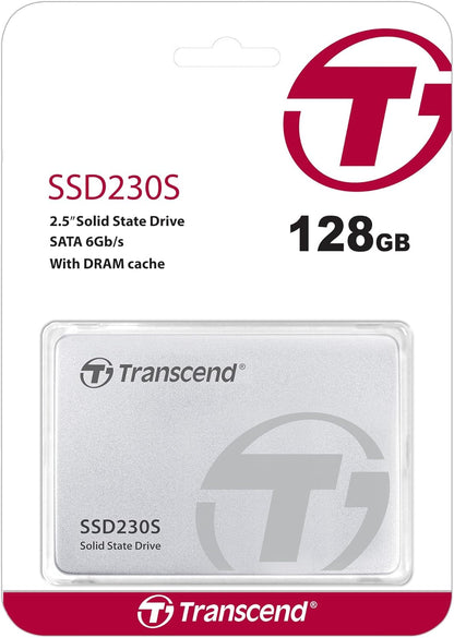 Transcend 128GB 2.5" SATA III 6Gb/s SSD with DRAM, Up to 560MB/s, Compatible with PS4, Laptops&Desktops, PCs&Notebooks, Internal Solid State Drive with SLC Cache, 3D TLC NAND, RAID Engine, LDPC Coding