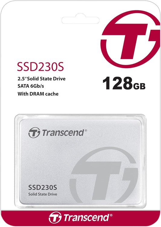Transcend 128GB 2.5" SATA III 6Gb/s SSD with DRAM, Up to 560MB/s, Compatible with PS4, Laptops&Desktops, PCs&Notebooks, Internal Solid State Drive with SLC Cache, 3D TLC NAND, RAID Engine, LDPC Coding