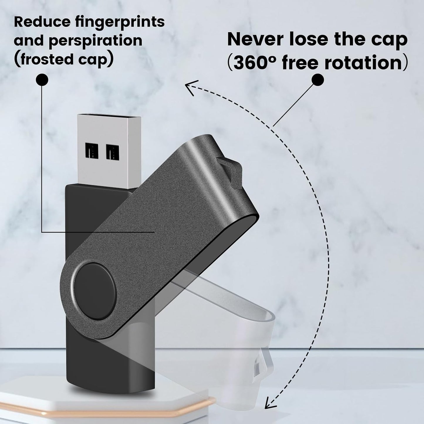 EASTBULL Flash Drive Bulk 4GB USB 10 Pack with Lanyards USB 2.0 Thumb Drive Bulk Memory Stick Swivel Pen Drive for Storage and Backup(4GB 10Pack, Mixed Color)