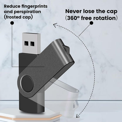 EASTBULL Flash Drive Bulk 4GB USB 10 Pack with Lanyards USB 2.0 Thumb Drive Bulk Memory Stick Swivel Pen Drive for Storage and Backup(4GB 10Pack, Mixed Color)