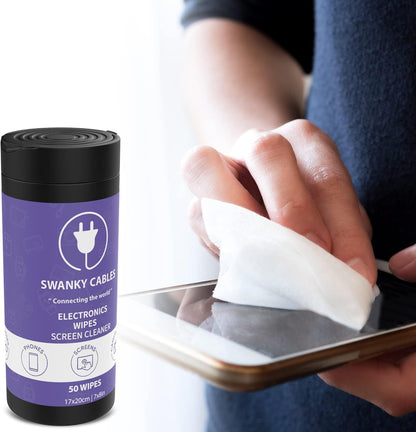 Screen Cleaner Wipes: Electronic Wipes for Screens - Computer Screen Wipes for Lens, Phone, TV Screen and Monitor Cleaning - Tech Wipes & Microfiber Cloth (Canister, 600 Count)