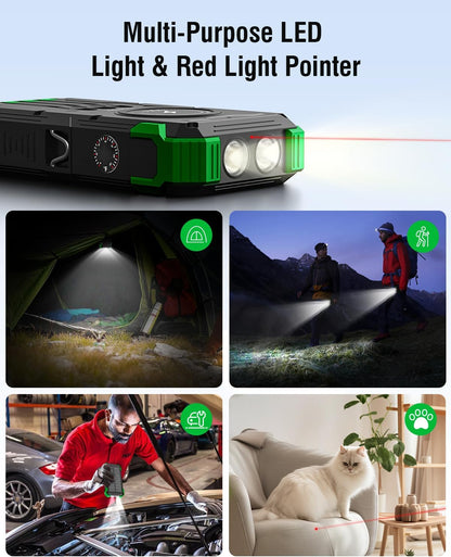 Solar Charger Power Bank, 42800mAh Wireless Portable Charger with USB-C in/Output, QC3.0 Fast Charging 15W 4 Ports Outdoor Battery Pack Built-in Dual Led Flashlights for iPhone Samsung etc