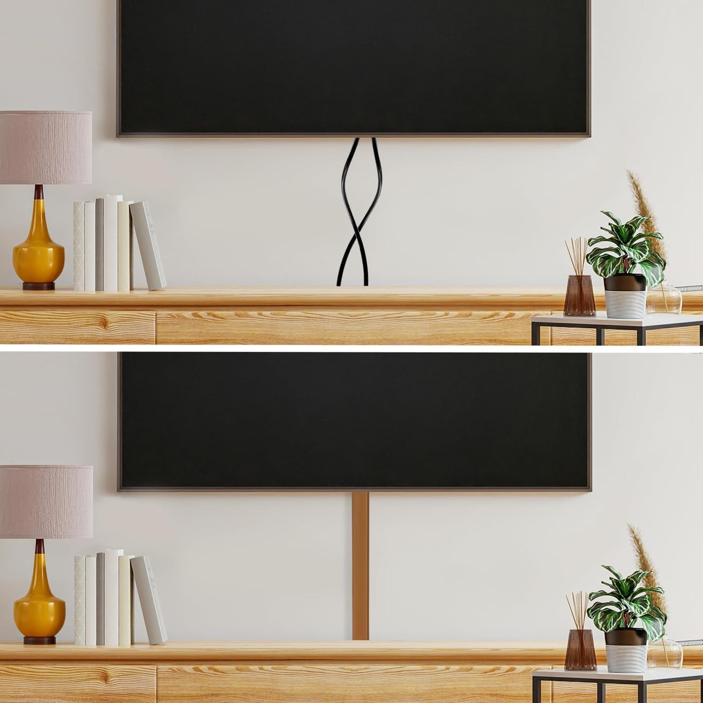 Rubber Bond TV Cord Hider Cable Protector - Strong Self Adhesive Wall Cord Cover Cable Hider - Low Profile Cable Management Wall Cord Concealer Cable Raceway (Brown, 6 Feet)