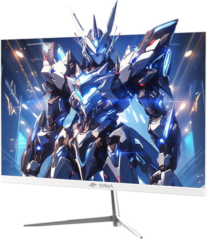 CRUA 24.5" White Gaming Monitor, 200Hz FHD(1920 * 1080P) VA Screen Computer Monitor, Supports Freesync, 120% sRGB, Blue Light Filter, Built-in Speakers, Wall Mountable Installs(HDMI 1.4/DP 1.2)