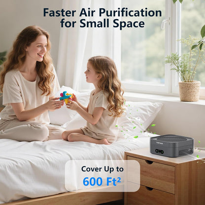 Air Purifiers for Home 600 Sq.Ft, TDBYWAE H13 True HEPA Air Purifier with USB Cable for Pets Dust Dander Pollen Odor Smoke, Small Portable Air Purifier for Bedroom Office Desktop Car RV (Grey)