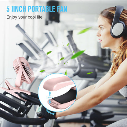 BESKAR Small Clip on Fan, 3 Speeds USB Fans with Strong Airflow, Clip & Desk Fans USB Plug in with Sturdy Clamp - Ultra Quiet operation Fan for Office Dorm Bedroom Stroller