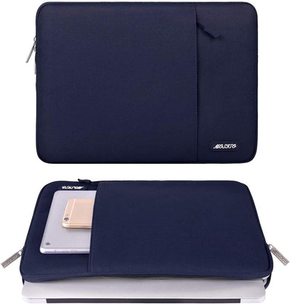 MOSISO Laptop Case 14 inch, 14 inch Laptop Sleeve Compatible with HP Lenovo Dell ASUS Acer, HP Stream, Dell Latitude, Lenovo IdeaPad, Polyester Vertical Computer Sleeve Bag with Pocket, Navy Blue