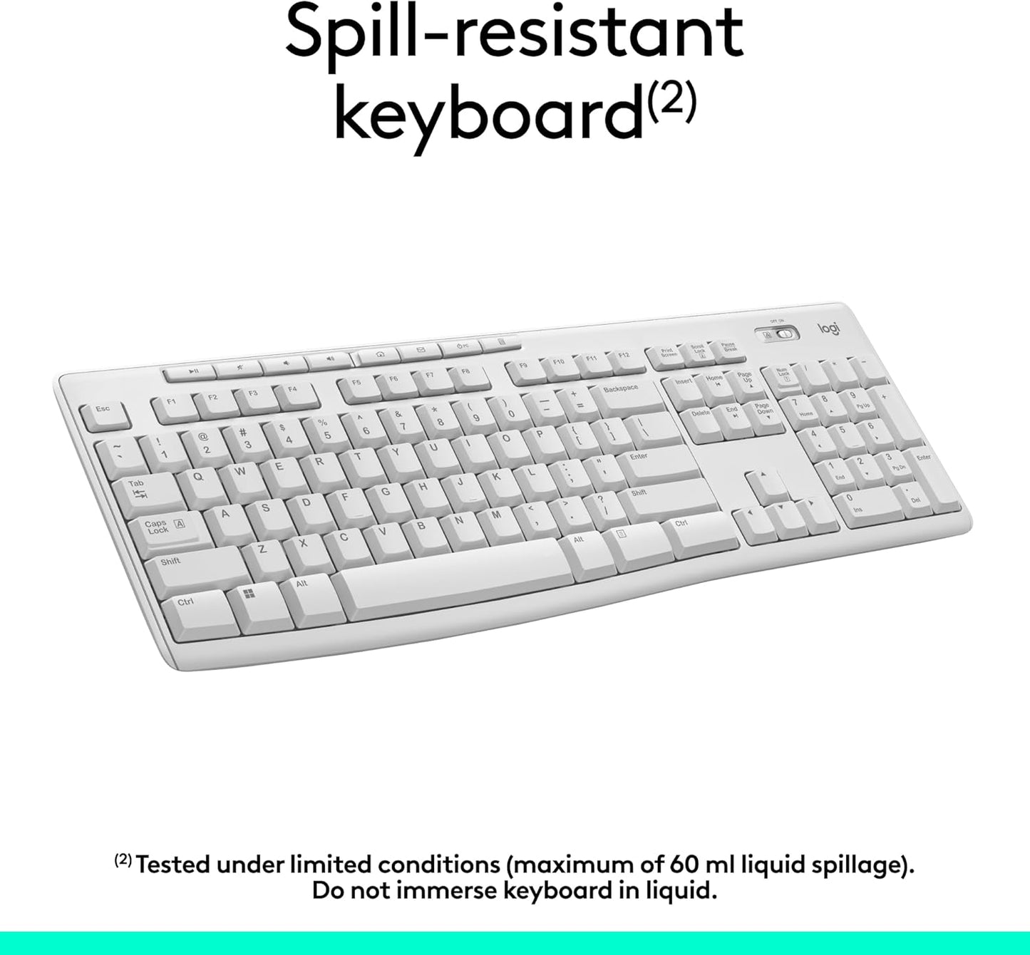 Logitech MK270 Wireless Keyboard and Mouse Combo for Windows, 2.4 GHz, 8 Multimedia Keys, PC, Laptop, Wireless Keyboard Compact Mouse Combo - White