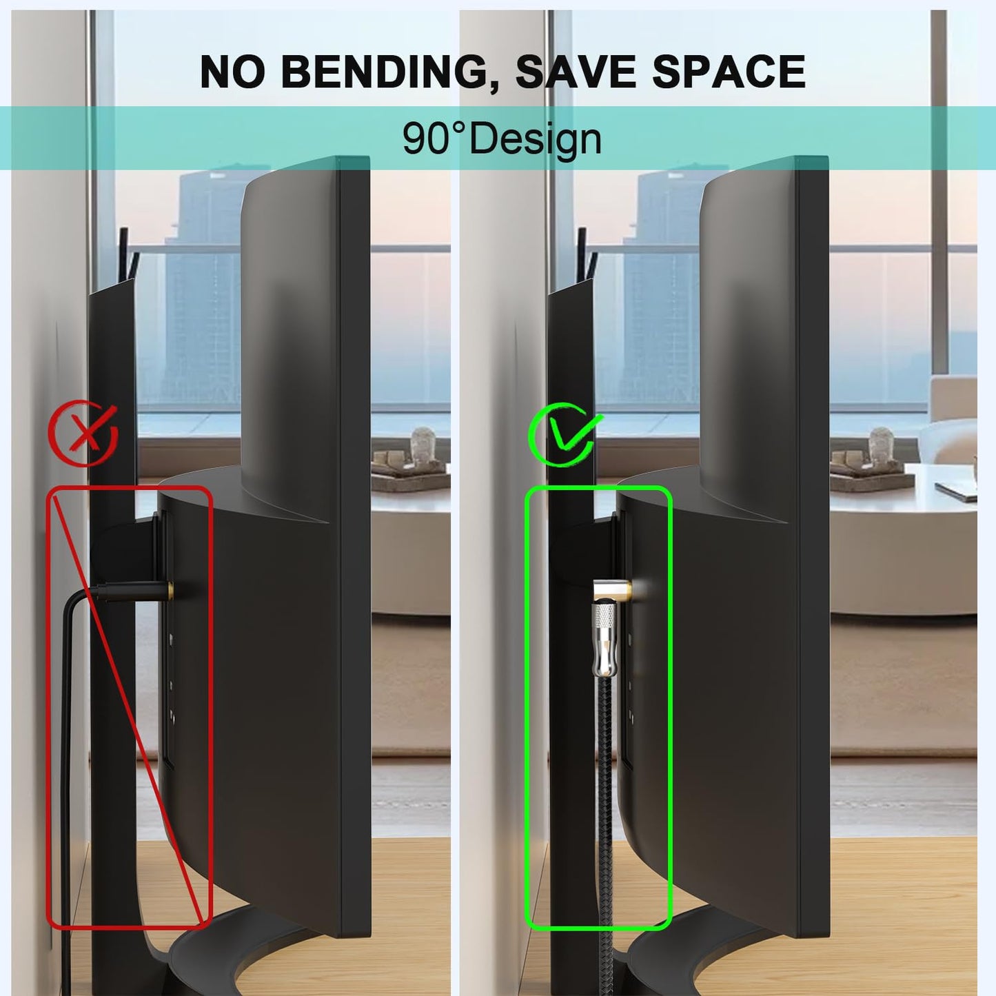 EMK Premium 24K Gold-Plated Right Angle Optical Cable – 90° Toslink to Toslink (10M/30Ft), 360° Rotatable for Soundbars, TVs & Home Theater