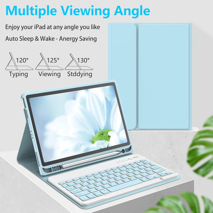 Keyboard Case for iPad Air 11-inch M2 2024/ Air 5th/ 4th Generation- Detachable Bluetooth Keyboard Case with Pencil Holder - Flip Stand Cover for iPad Air 11" M3/M2 (2025/2024)/Air 5 2022/Air 4 2020