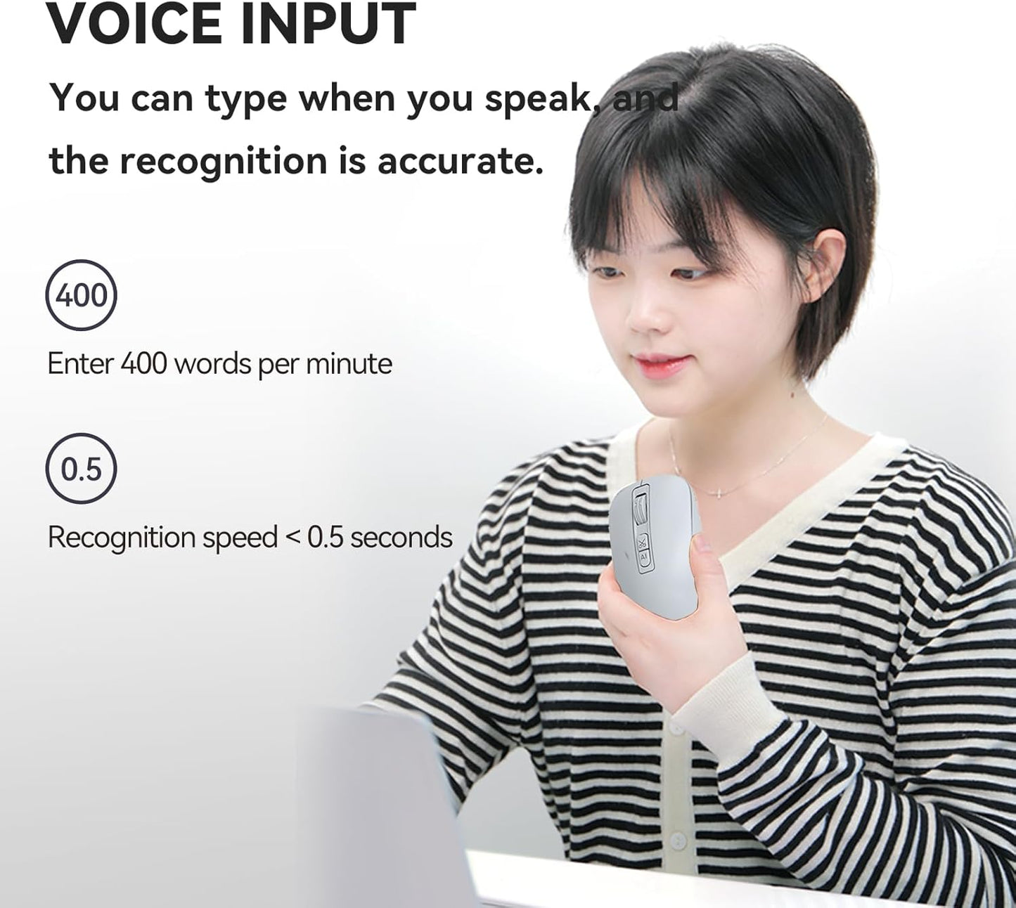 M4 Wireless Smart Ai Mouse For Pc Laptops,One-Touch Voice Input, Ai Assistant, Meeting Recording, Screenshot Translation, And Multi-Language Compatibility, Is A High-Performance Office Device.