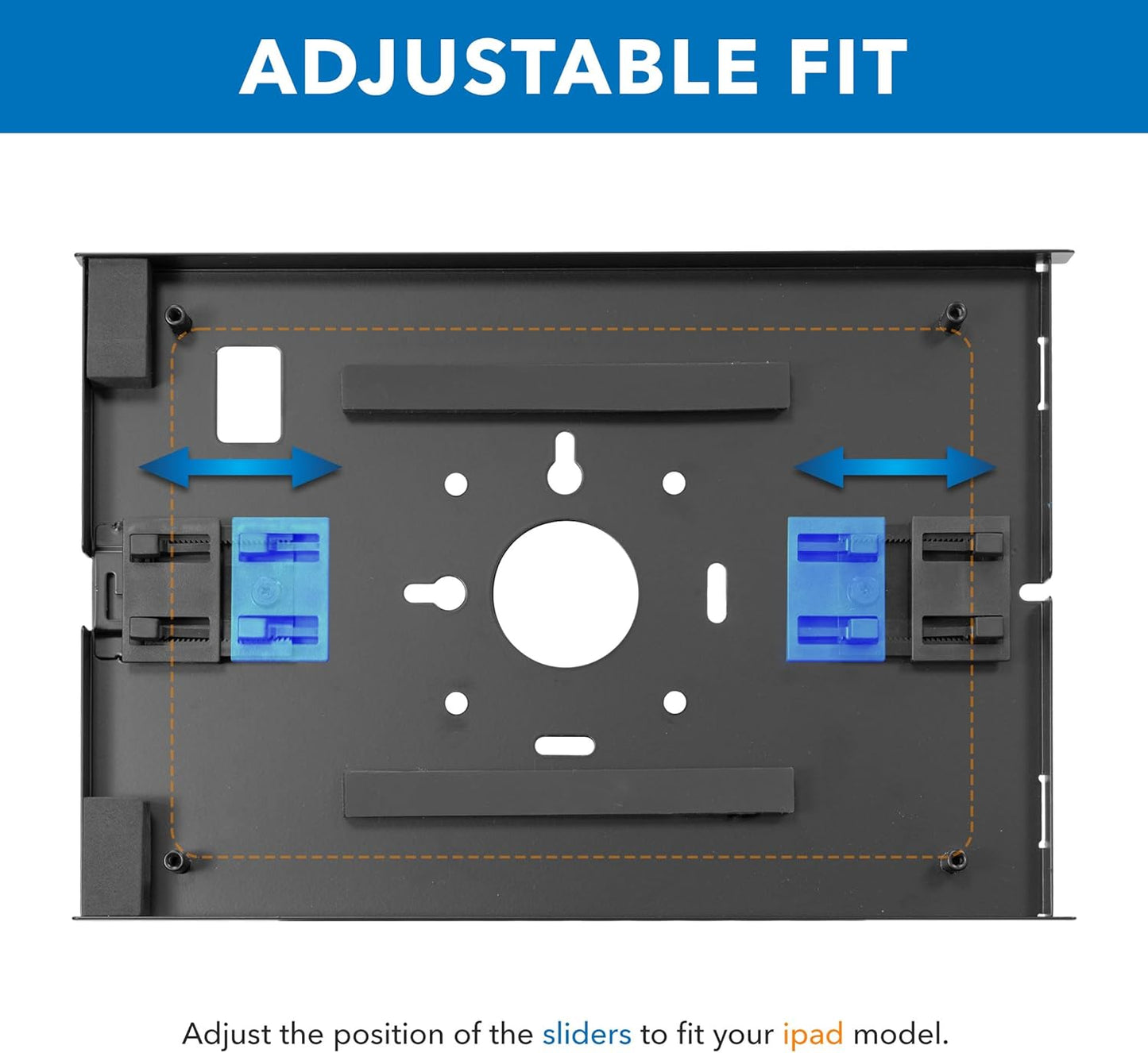 Mount-It! Anti-Theft Floor Stand Compatible with iPad, Contact-Less Kiosk with Universal Enclosure for iPads, Adjustable Locking Secure Tablet Mount for iPad Gen 7 to 10, Pro, Air, Black