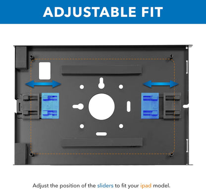 Mount-It! Anti-Theft Floor Stand Compatible with iPad, Contact-Less Kiosk with Universal Enclosure for iPads, Adjustable Locking Secure Tablet Mount for iPad Gen 7 to 10, Pro, Air, Black