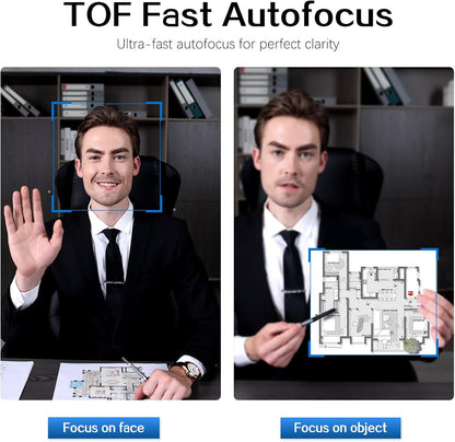 Angetube AI Webcam for PC - 1080p/2K@60FPS HD Web Camera with Remote Control, 8X Digital Zoom Webcam, Privacy Cover, TOF Auto Focus, HDR, USB 3.0 Web Cam Work with Zoom, Skype,Teams, Windows,Mac