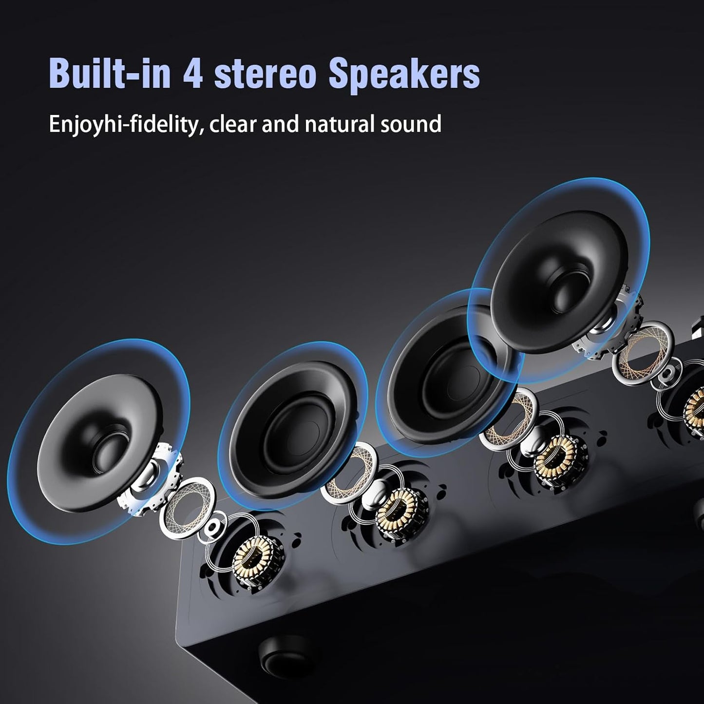 1 by ONE High Fidelity Record Player, All-in-One Turntable with Built in Speakers Phono Preamp, Magnetic AT-3600L Cartridge, RCA Output, Belt Drive 2-Speed, Piano Lacquer Grey