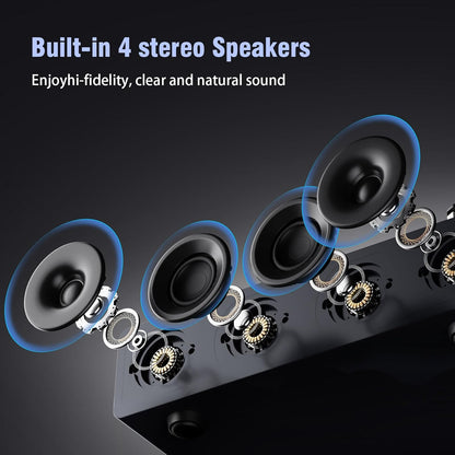 1 by ONE High Fidelity Record Player, All-in-One Turntable with Built in Speakers Phono Preamp, Magnetic AT-3600L Cartridge, RCA Output, Belt Drive 2-Speed, Piano Lacquer Grey