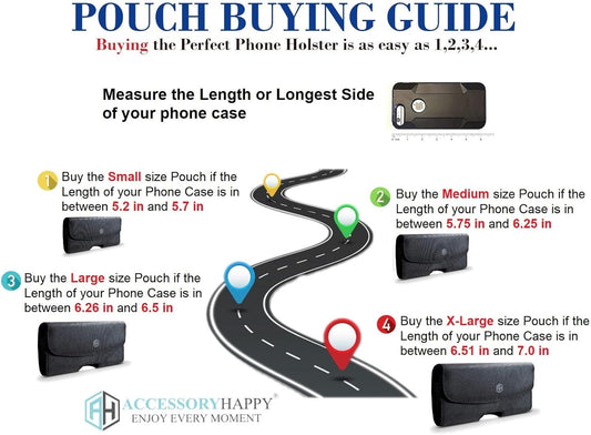 AH Heavy Duty Nylon Phone Holster for iPhone 11, 12 Pro, Carrying Pouch Holder with Belt Loopfor iPhone 8 7 SE 2020 6s 6 X Xs XR Galaxy fit Otterbox or Thick Case (Medium)