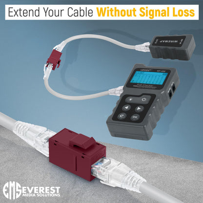 Everest RJ45 CAT6 Keystone Coupler in Red (6-Pack) - RJ45 Coupler - Cat6 Keystone Jacks