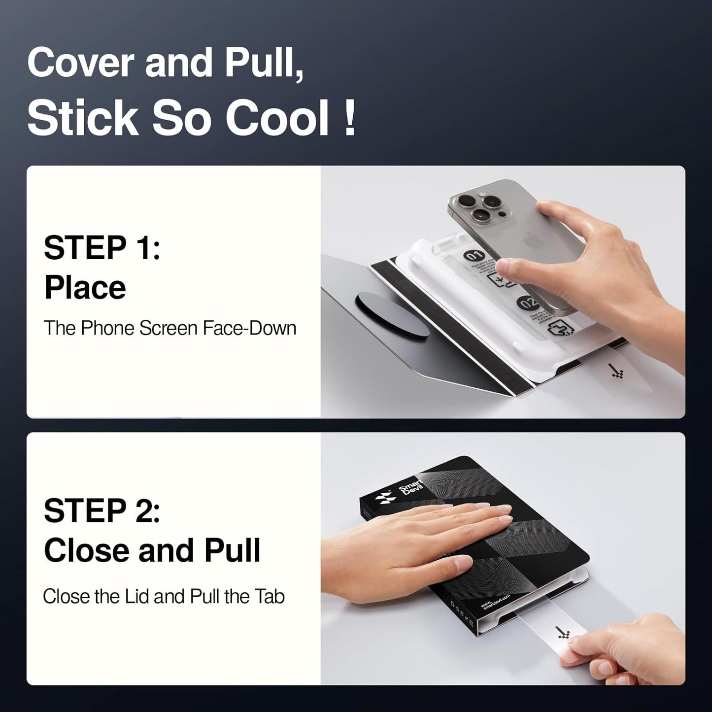 SMARTDEVIL 3 Pack Screen Protector for iPhone 14 Pro Max, Bubble-and-Dust-Free Box, HD Tempered Glass, Military Grade Shatterproof & Ultra Durable, Easy Installation