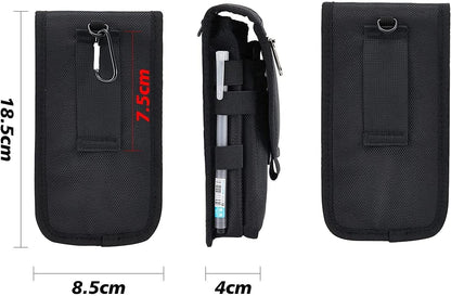 2 Packs Large Smartphone Pouch, Phone Pouch, Cell Phone Holster, Multi-Purpose Tool Holder, Tactical Carrying Case Belt Loop Pouch Men’s Waist Pocket for Hiking, Camping,Rescue Essential