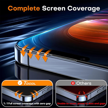 TOCOL for iPhone 13 Pro Max Screen Protector/iPhone 14 Plus Screen Protector Military Grade Shatterproof HD Tempered Glass Full Coverage Anti-Fingerprint Easy Installation Case Friendly 2 Pack
